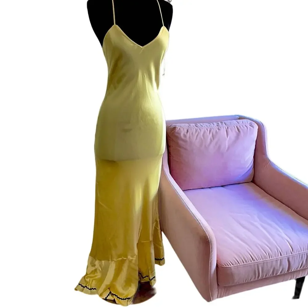 Marysia silk yellow maxi dress